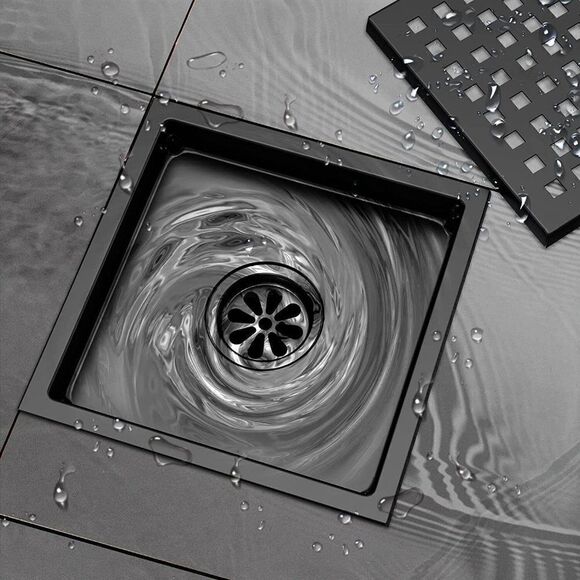 4INCH Stainless Steel Square Shower Drain with Flange-Shower Floor Drain - Picture 5 of 8